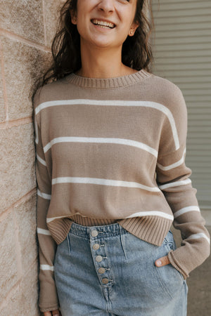 Sienna Stripe Sweater, Latte by Z Supply