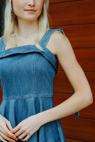 Tie Strap Denim Dress