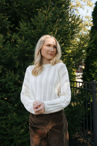 Ivory Crochet Sweater *final sale*