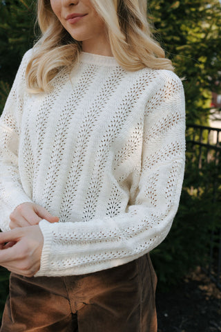 Ivory Crochet Sweater *final sale*