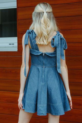 Tie Strap Denim Dress