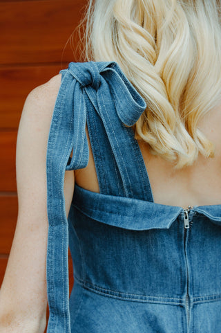 Tie Strap Denim Dress