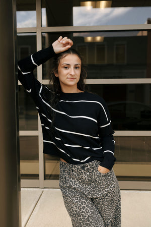 Stripe Sweater, Black