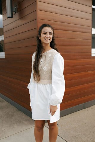 Sweater Vest Dress, Ivory *final sale