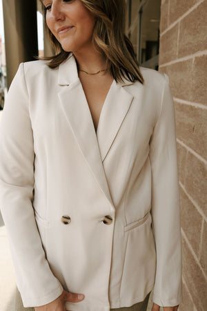 Double Breasted Blazer, Khaki