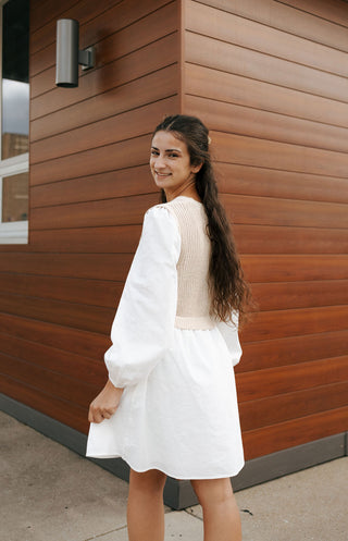 Sweater Vest Dress, Ivory *final sale