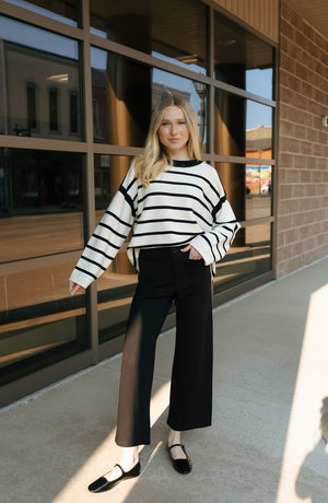 Stripe Sweater, Black/White