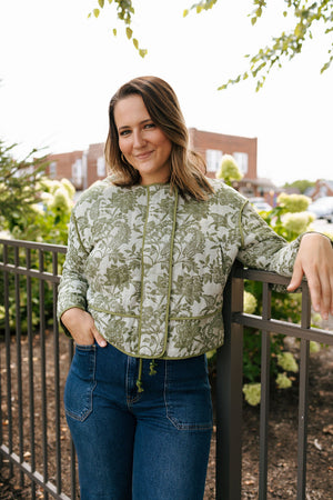 Green Floral Jacket