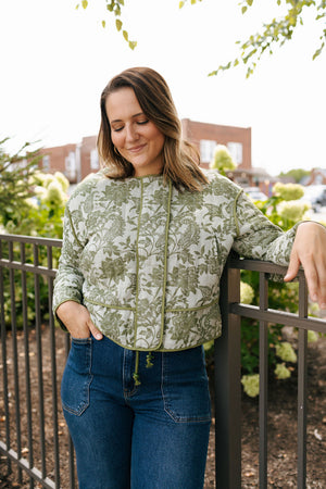 Green Floral Jacket