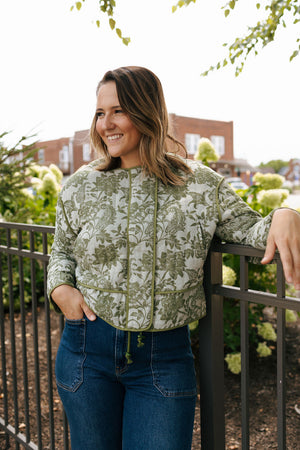 Green Floral Jacket