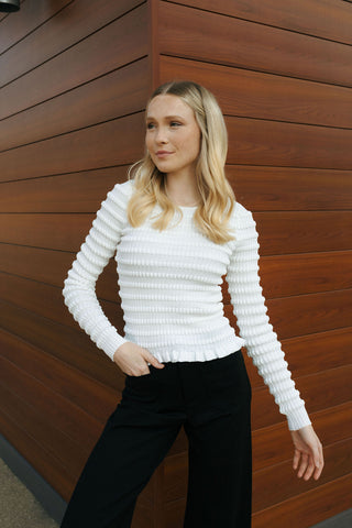 Textured Ls Top, White