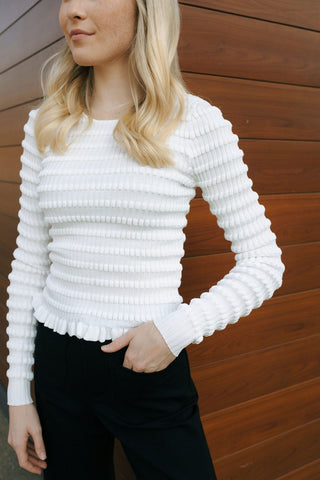 Textured Ls Top, White