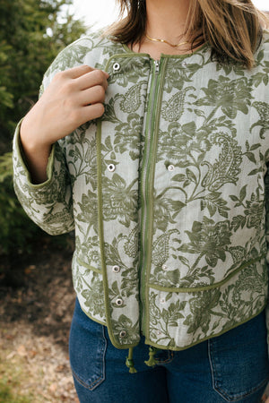 Green Floral Jacket