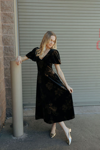 Ace Velvet Floral Dress *final sale