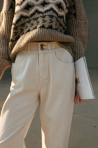 Cotton Barrel Pants, Ecru *final sale*