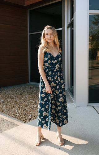 Navy Floral Dress *final sale