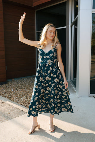 Navy Floral Dress *final sale