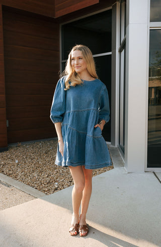 Denim Tiered Dress *final sale*