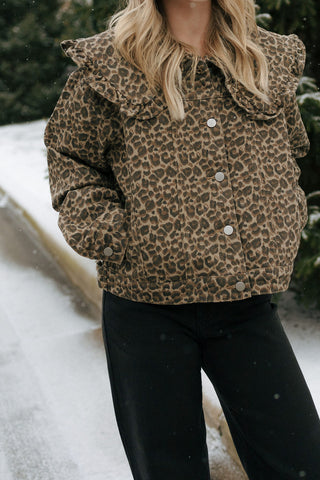 Peter Pan Collar Leopard Jacket