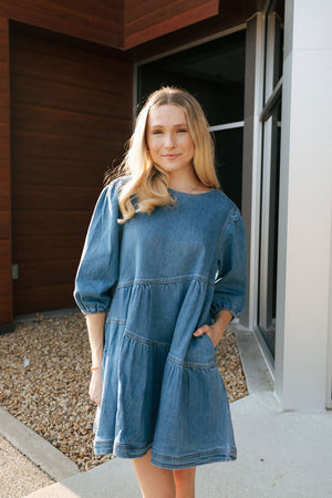 Denim Tiered Dress