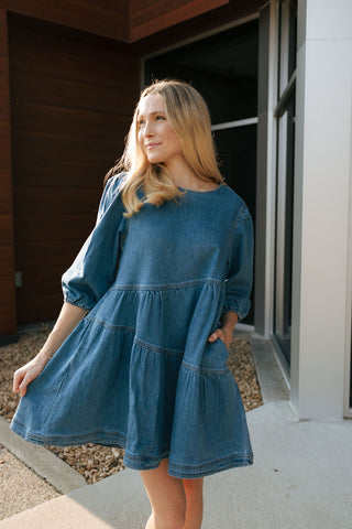 Denim Tiered Dress *final sale*