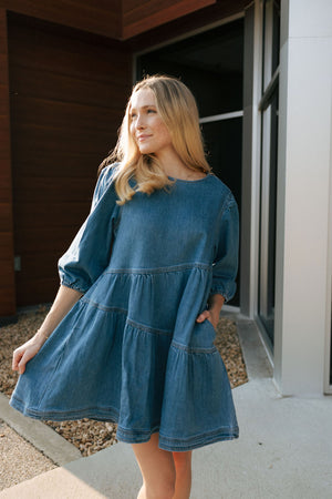 Denim Tiered Dress