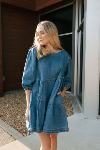 Denim Tiered Dress *final sale*