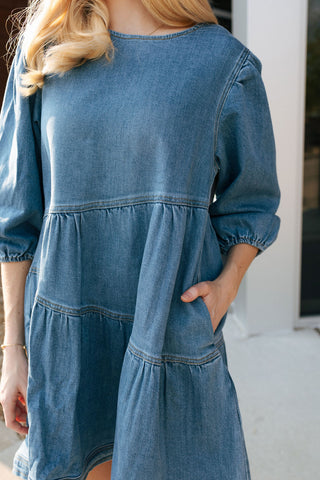 Denim Tiered Dress *final sale*