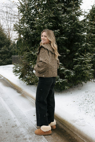 Peter Pan Collar Leopard Jacket