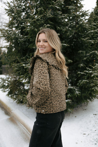 Peter Pan Collar Leopard Jacket