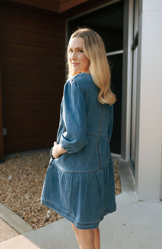 Denim Tiered Dress *final sale*