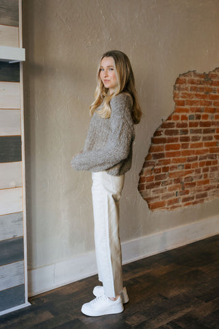 Button Front Cardigan, Latte