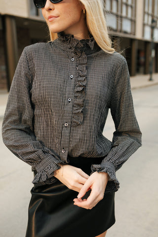 Ruffled Check Top