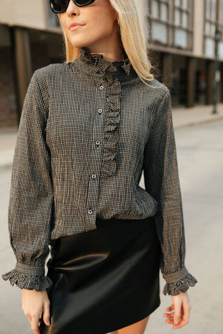 Ruffled Check Top