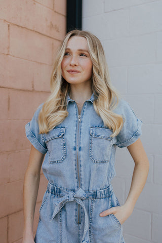 Denim Shorts Romper