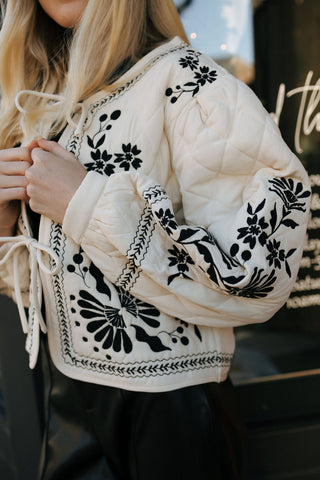 Embroidered Jacket, Ivory *final sale