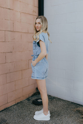 Denim Shorts Romper