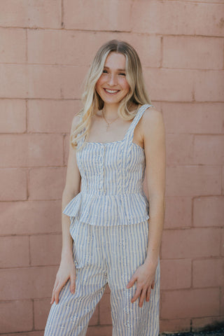 Eyelet Stripe Tank