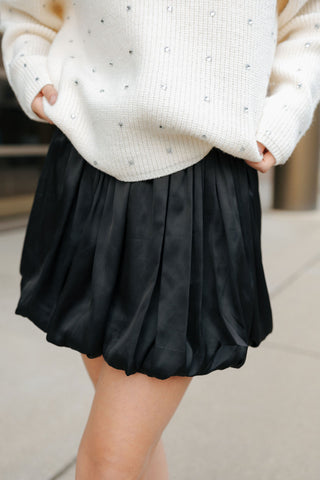 Satin Bubble Hem Skirt *final sale