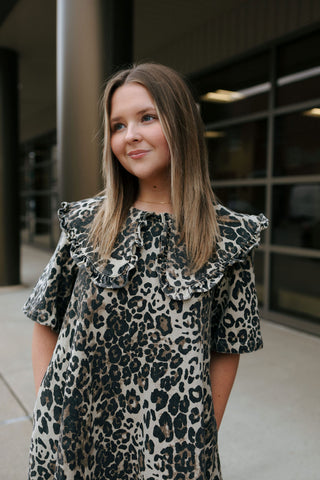 Leopard Collared Mini Dress