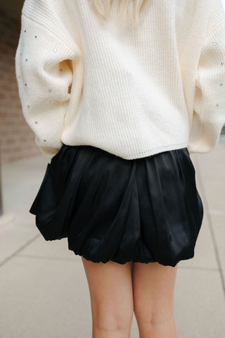 Satin Bubble Hem Skirt *final sale