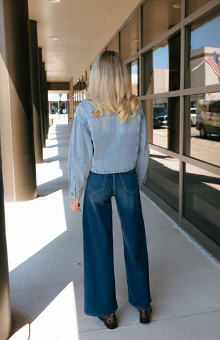 Round Neck Denim Jacket