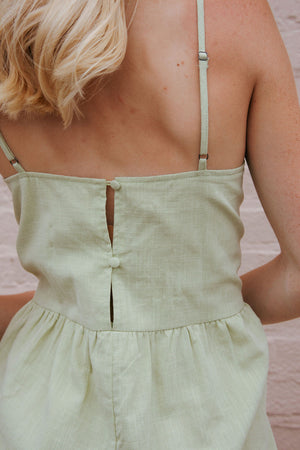 Embroidered Romper, Green