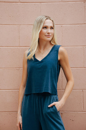 Sloane V Neck Tank, Midnight by Z Supply