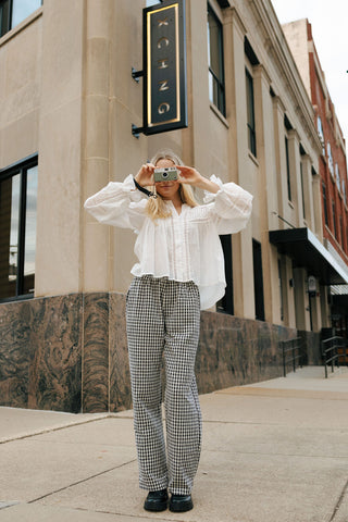 Ruffle Shoulder Top, Off White