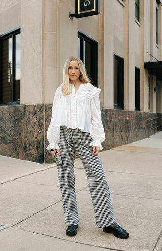 Ruffle Shoulder Top, Off White