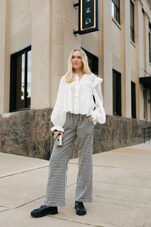 Ruffle Shoulder Top, Off White