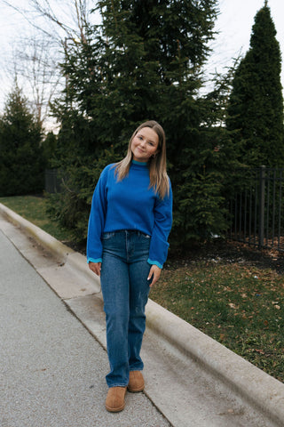 Blue Trim Sweater