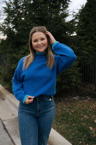 Blue Trim Sweater