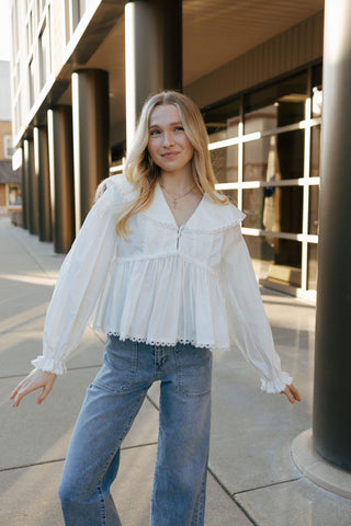 Peter Pan Blouse, White